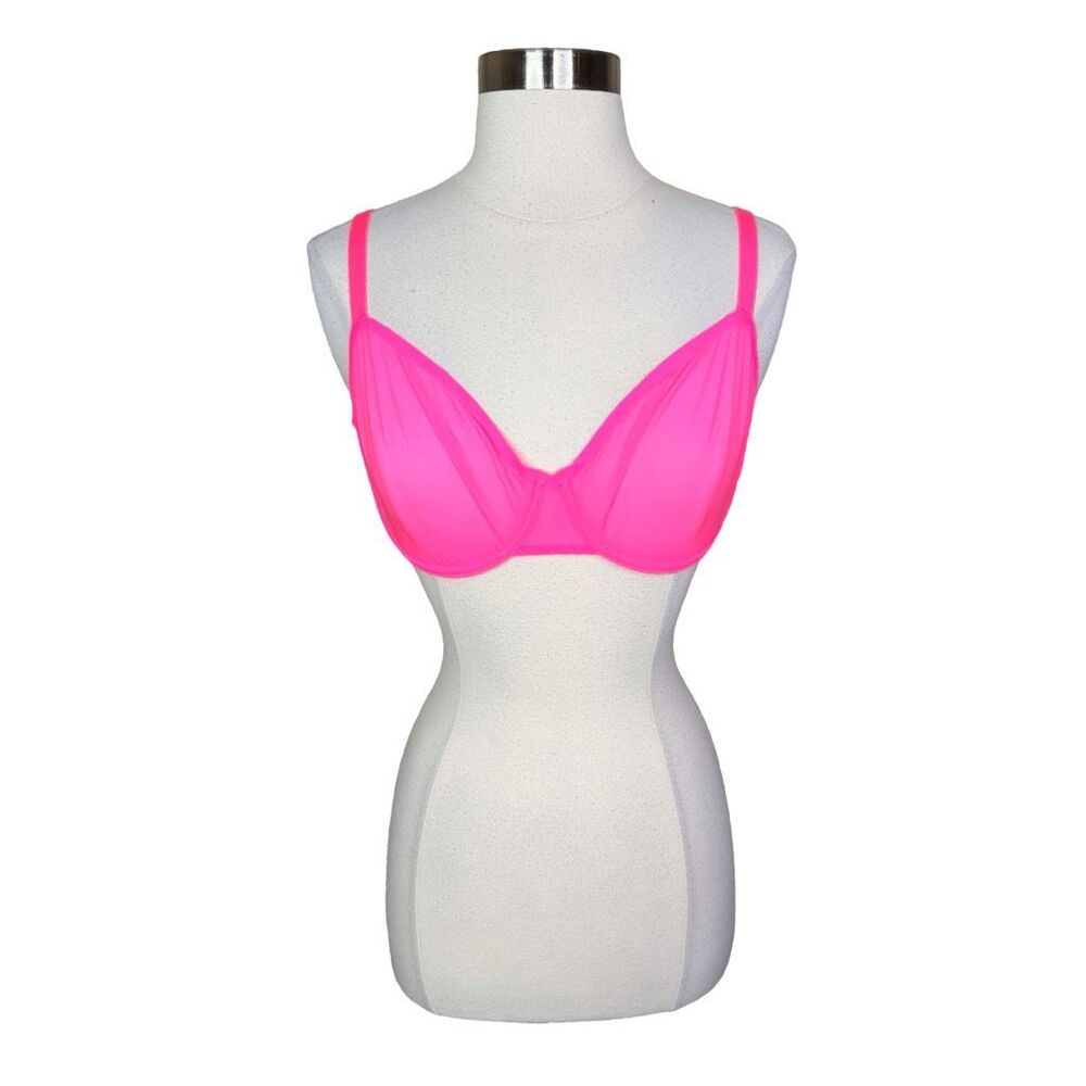 Smoothez by aerie Balconette Sheer Mesh Bra - Size 36D - Neon Pink